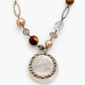 Artisan Inspired Statement Necklace • Mixed Bead Pendant